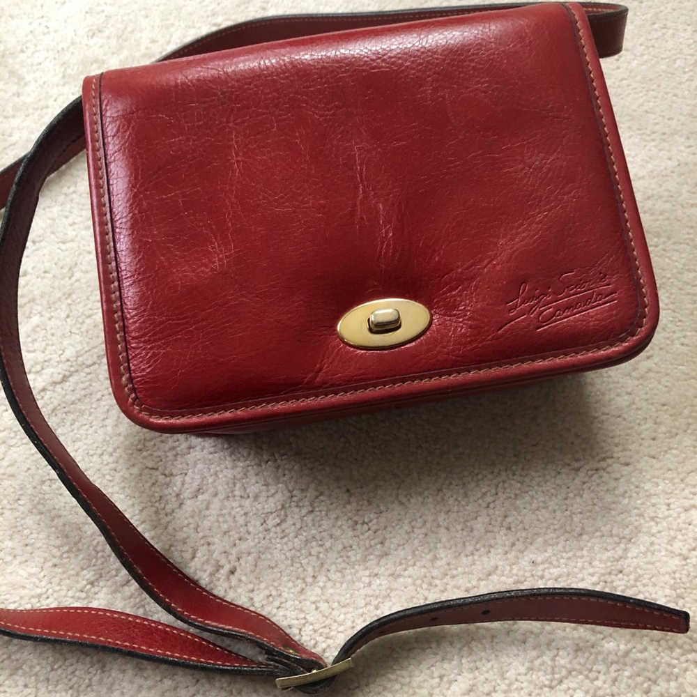 One of a kind, hand made, red leather hand bag. - Picture 3 of 10
